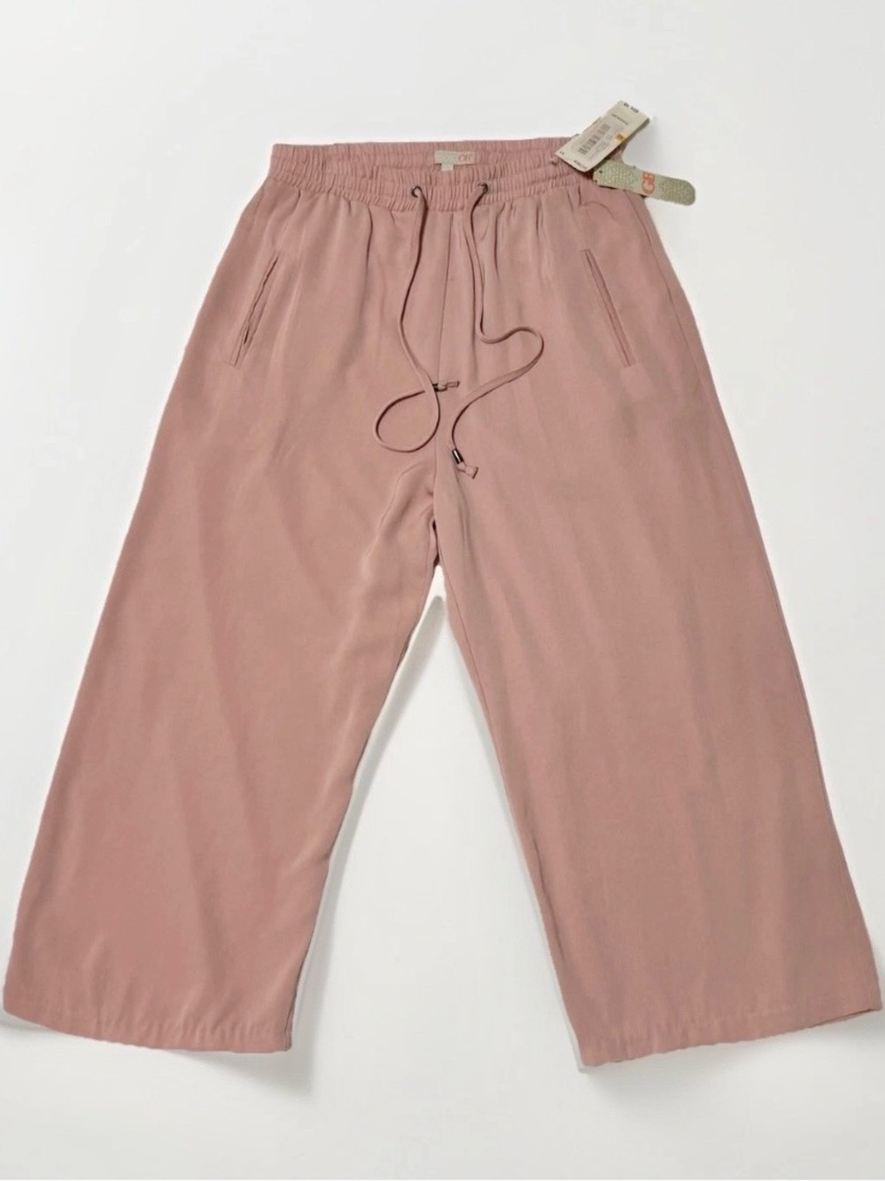 NWT GB wanderlust pink mauve elastic drawstring waist cropped pants